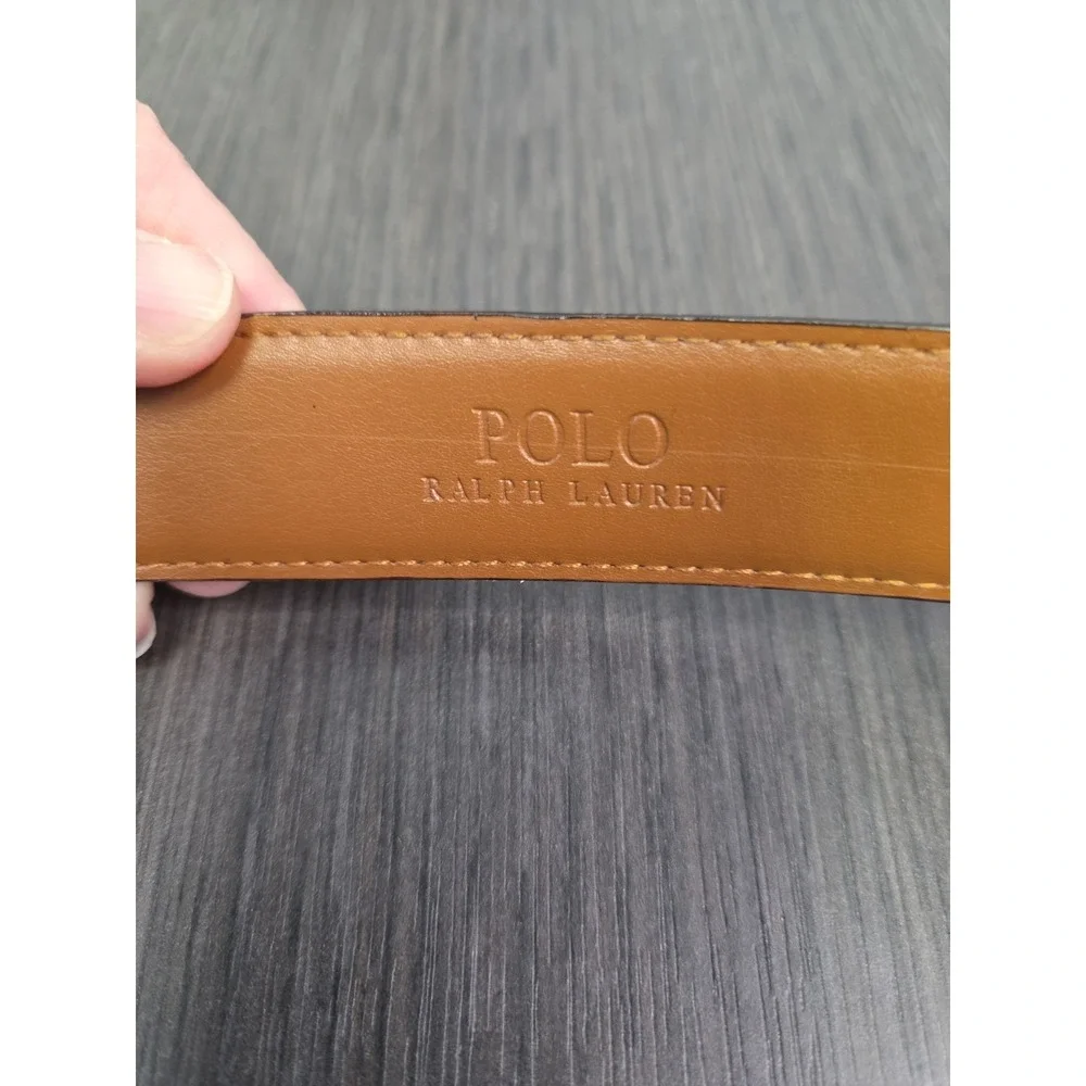 Polo Ralph Lauren Brown Alligator Crocodile Italian Leather Belt Size 32 80 Croc